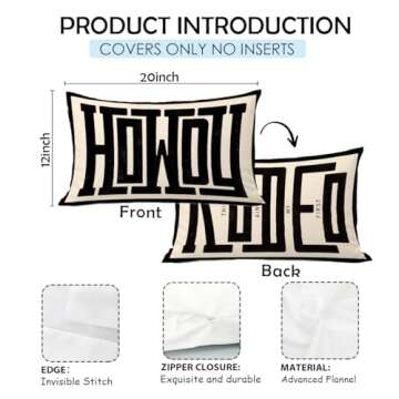 uinwk Howdy Pillow Cover 12x20 Premium Flannel Design