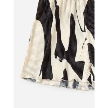 Floerns Women's Graphic Print Lettuce Trim High Waist Shorts