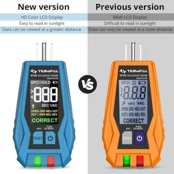 Tilswall Outlet Tester with Color LCD for GFCI Testing