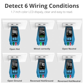 Tilswall Outlet Tester with Color LCD for GFCI Testing