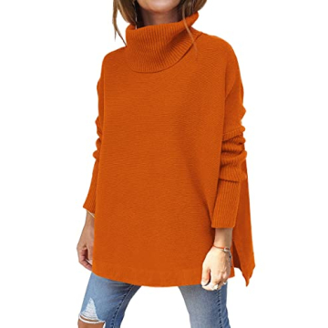LILLUSORY Oversized Turtleneck Pullover Sweaters Womens 2024 Long Tunic Sweater Winter Trendy Casual...