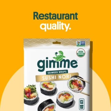 Gimme Organic Roasted Sushi Nori 50 Sheets 100% Organic