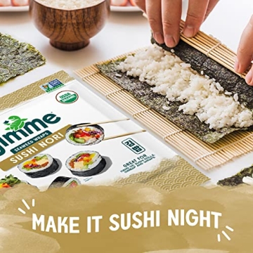 Gimme Organic Roasted Sushi Nori 50 Sheets 100% Organic