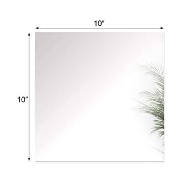 Suwimut Set of 12 Square Mirror Candle Plates, 10 x 10 Inch Glass Mirrors Trays Wall Mounted Glass M...