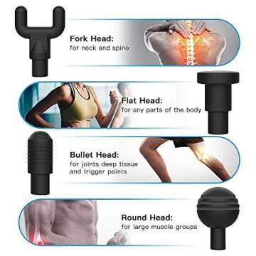 2023 Upgrade Super Quiet Deep Tissue Percussion Massage Gun for Athletes - Cordless Handheld Massage...