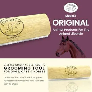 SleekEZ Horse Brush, Horse Brushes for Grooming, Deshedding Tool, Horse Grooming Kit, Deshedding Brush, Horse Curry Comb, Horse Hair Brush, Shedding Brush, Livestock Brush, Livestock Scratching Brush