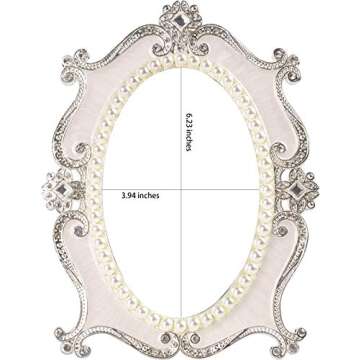 Nerien Vintage Vanity Tabletop Mirror, Metal Oval Decorative Makeup Mirror with Stand, Antique Table...