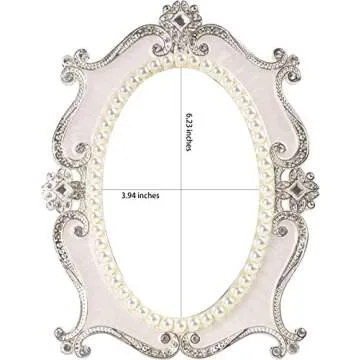 Nerien Vintage Vanity Tabletop Mirror, Metal Oval Decorative Makeup Mirror with Stand, Antique Table...