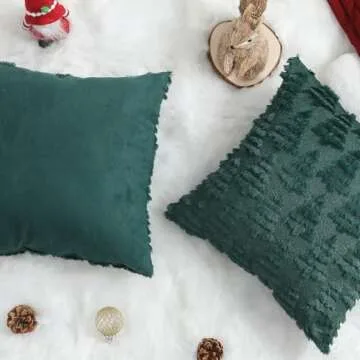 Allorry Christmas Pillow Covers Set of 2 Plush 18x18
