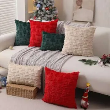 Allorry Christmas Pillow Covers Set of 2 Plush 18x18