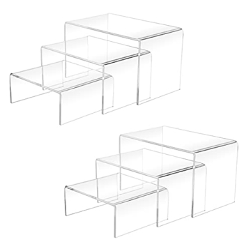 2 Sets Clear Acrylic Display Risers for Cupcakes and Collectibles
