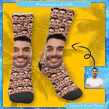 InterestPrint Custom Multi Faces Socks for Men Women Fun Fathers Day Gift Personalized Picture Socks