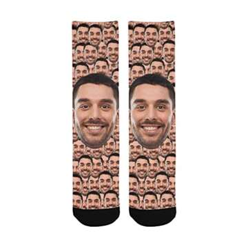 InterestPrint Custom Multi Faces Socks for Men Women Fun Fathers Day Gift Personalized Picture Socks