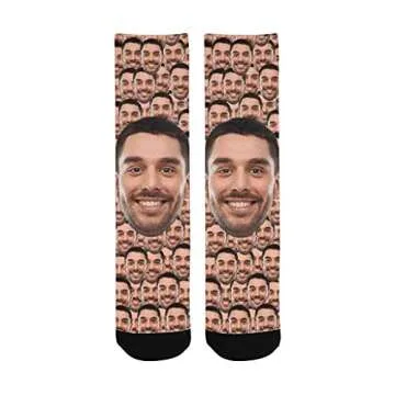 InterestPrint Custom Multi Faces Socks for Men Women Fun Fathers Day Gift Personalized Picture Socks