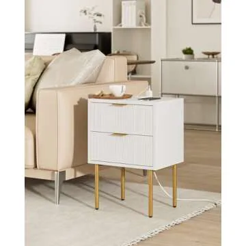 Stylish AEPOALUA Nightstand with Charging Station