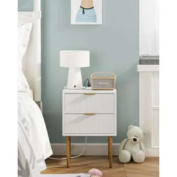 Stylish AEPOALUA Nightstand with Charging Station