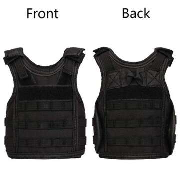 AOUTACC Mini Tactical Beer Vests, Molle Beer Cooler Jacket Adjustable Drink Bottle Vests Holder Beverage Cooler Holder for 12oz or 16oz Cans or Bottles (2 Pack, Black + Desert Camo)