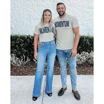 GRAPENT Women's Bell Bottom Pants, 70s Designer High Rise Flare Jeans Plus Size Wide Leg Jeans Color Indigo Medium Blue Size 8-10