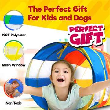 Hide N Side Crawl Through Tunnel - Fun for Kids & Dogs