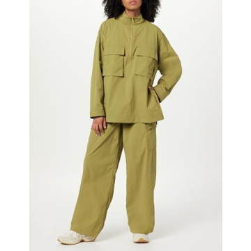 The Drop Women's Relaxed Nylon Cargo Pants Olive Oil