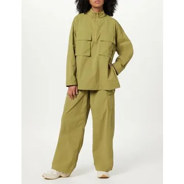 The Drop Women's Relaxed Nylon Cargo Pants Olive Oil