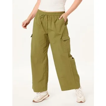 The Drop Women's Relaxed Nylon Cargo Pants Olive Oil