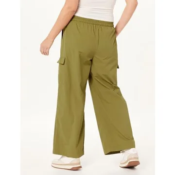 The Drop Women's Relaxed Nylon Cargo Pants Olive Oil
