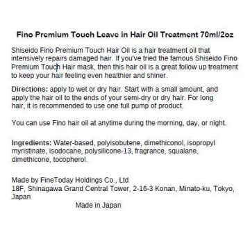 SalonTop Fino Premium Touch Smoothing and Moisturizing Leave-In Hair Oil - Enriched with Nourishing Ingredients to Repair Dry, Unruly Hair for Smooth, Shiny, Manageable Tresses