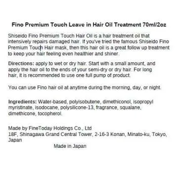 SalonTop Fino Premium Touch Smoothing and Moisturizing Leave-In Hair Oil - Enriched with Nourishing Ingredients to Repair Dry, Unruly Hair for Smooth, Shiny, Manageable Tresses