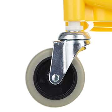 Amazon Basics Side Press Wringer Combo Commercial Floor Cleaning Rectangular Mop Bucket on Wheels, 35-Quart, Yellow