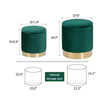 DEERUN Velvet Ottoman with Tray - Stylish Storage Solution