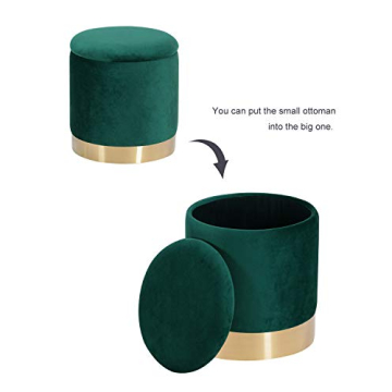 DEERUN Velvet Ottoman with Tray - Stylish Storage Solution
