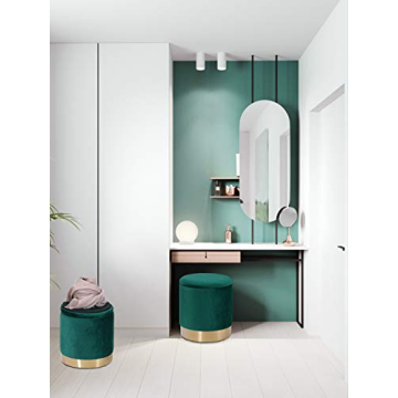 DEERUN Velvet Ottoman with Tray - Stylish Storage Solution