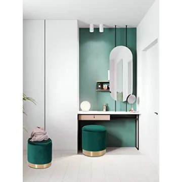 DEERUN Velvet Ottoman with Tray - Stylish Storage Solution