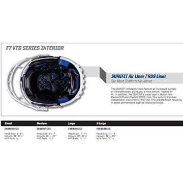 Schutt unisex teen F7 VTD Collegiate Youth Football Helmet, White, X-Large US