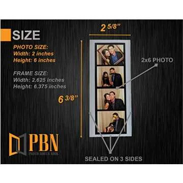 Photo Booth Nook | 2x6 Flexible Magnetic Photo Booth Picture Frames (5 Count) | Crystal Clear Displa...