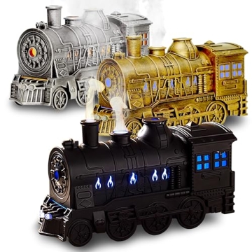 OMEO Black Small Train Aromatherapy Humidifier & Essential Oil Diffuser - Dual Mist, Quiet Ultrasoni...