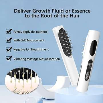 EOWLEY Hair Oil Applicator,Scalp Massager Comb,Effectively distributes Hair Care Essential Oils even...