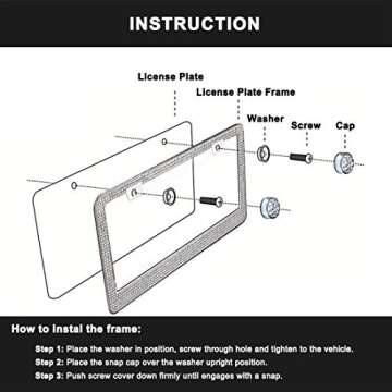 TZARROT White Rhinestone Bling License Plate Frame for Women Men, Metal Anti-Rust Thin Border License Plate Cover Bling Car Accessories for Women Girls