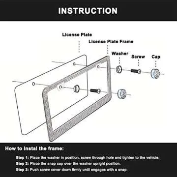 TZARROT White Rhinestone Bling License Plate Frame for Women Men, Metal Anti-Rust Thin Border License Plate Cover Bling Car Accessories for Women Girls