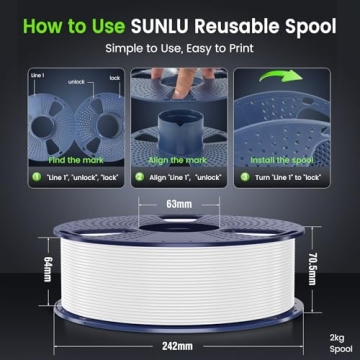 SUNLU PLA 3D Printer Filament for Quality 3D Printing