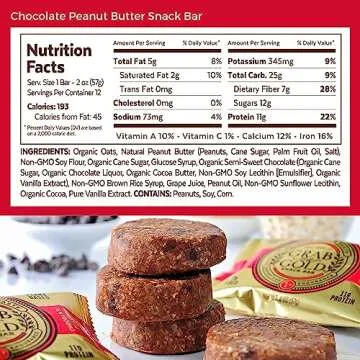 Grab The Gold Snack Bars - Organic Protein Bars - Chocolate Peanut Butter