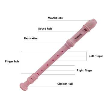 HOSEYIN Soprano Recorder Baroque style German style C Key 8 Holes Soprano Recorder for Beginners(Baroque, Pink)