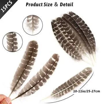 CCINEE 15pcs Natural Turkey Feather, 10-11 Inches Wild Turkey Feathers for Craft Costume Bridesmaid ...