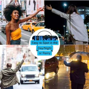 Led Light Signs for Car, Taxi Sign Light Windshield, Blue Glow LED Sign Decal Stickers with Suction Cups Flashing Hook.Led Signs for Car