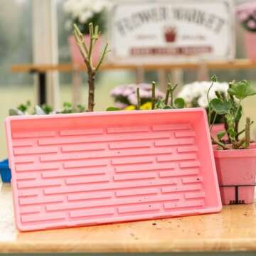 Bootstrap Farmer 1020 Trays, Pink Extra Strength No Hole, 10 Pack, Seedling Tray for Growing Microgr...
