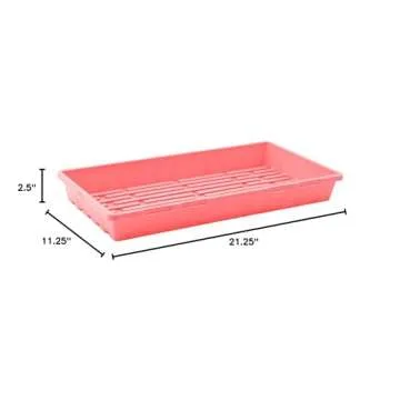 Bootstrap Farmer 1020 Trays, Pink Extra Strength No Hole, 10 Pack, Seedling Tray for Growing Microgreens, Wheatgrass Seeds, Hydroponic Germination, Fodder System