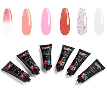 Astound Beauty Poly Nail Gel Kit with UV Lamp and Glitter