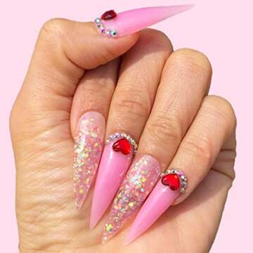 Astound Beauty Poly Nail Gel Kit with UV Lamp and Glitter