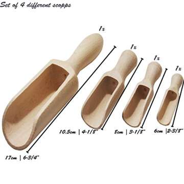 Traditional Wooden Spoons Sets (4, Set 1x6 3/4"|1x4"|1x3"|1x2 3/8")